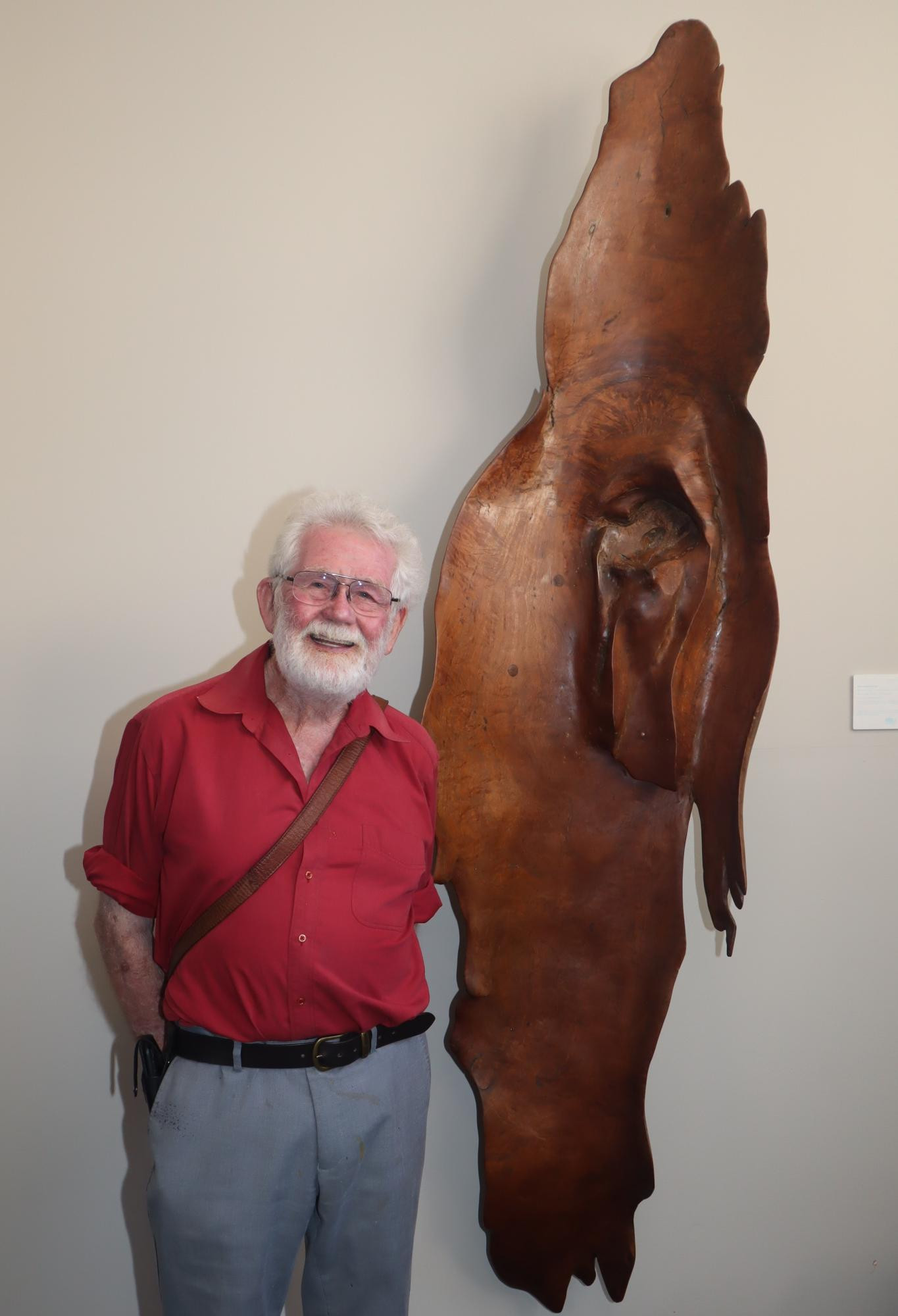 Artist Kevin Free with one of the sculptures created for the Oncology Unit in the ‘Sharing the Journey’ project. Picture supplied