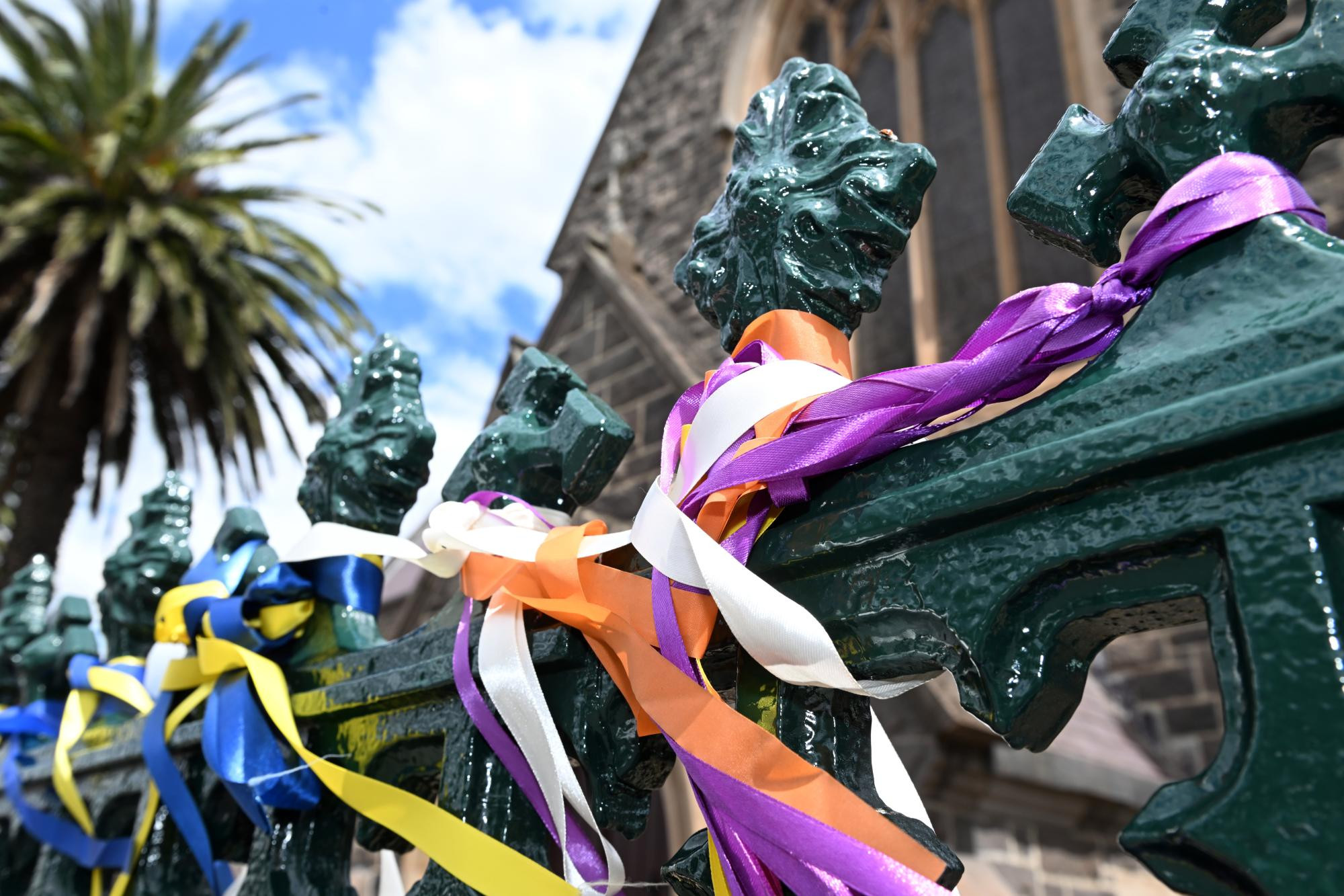 Loud Fence ribbons at Saint Patrick's Cathedral. Picture by Kate Healy