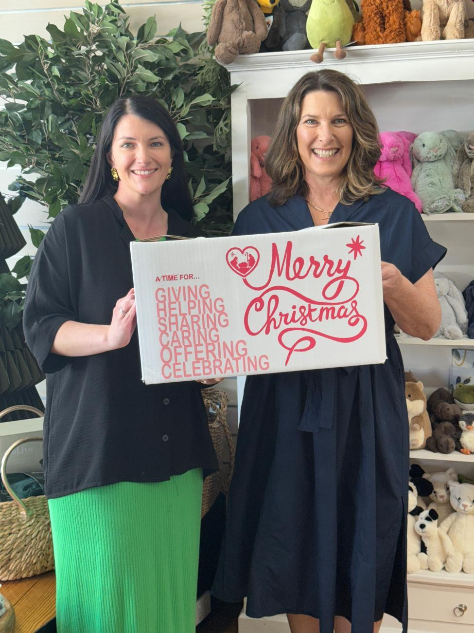 Sarah Hamilton of Zest Living Ararat and Ararat mayor Jo Armstrong are encouraging people to pick up a box and donate to the 2024 Reverse Advent Calendar campaign