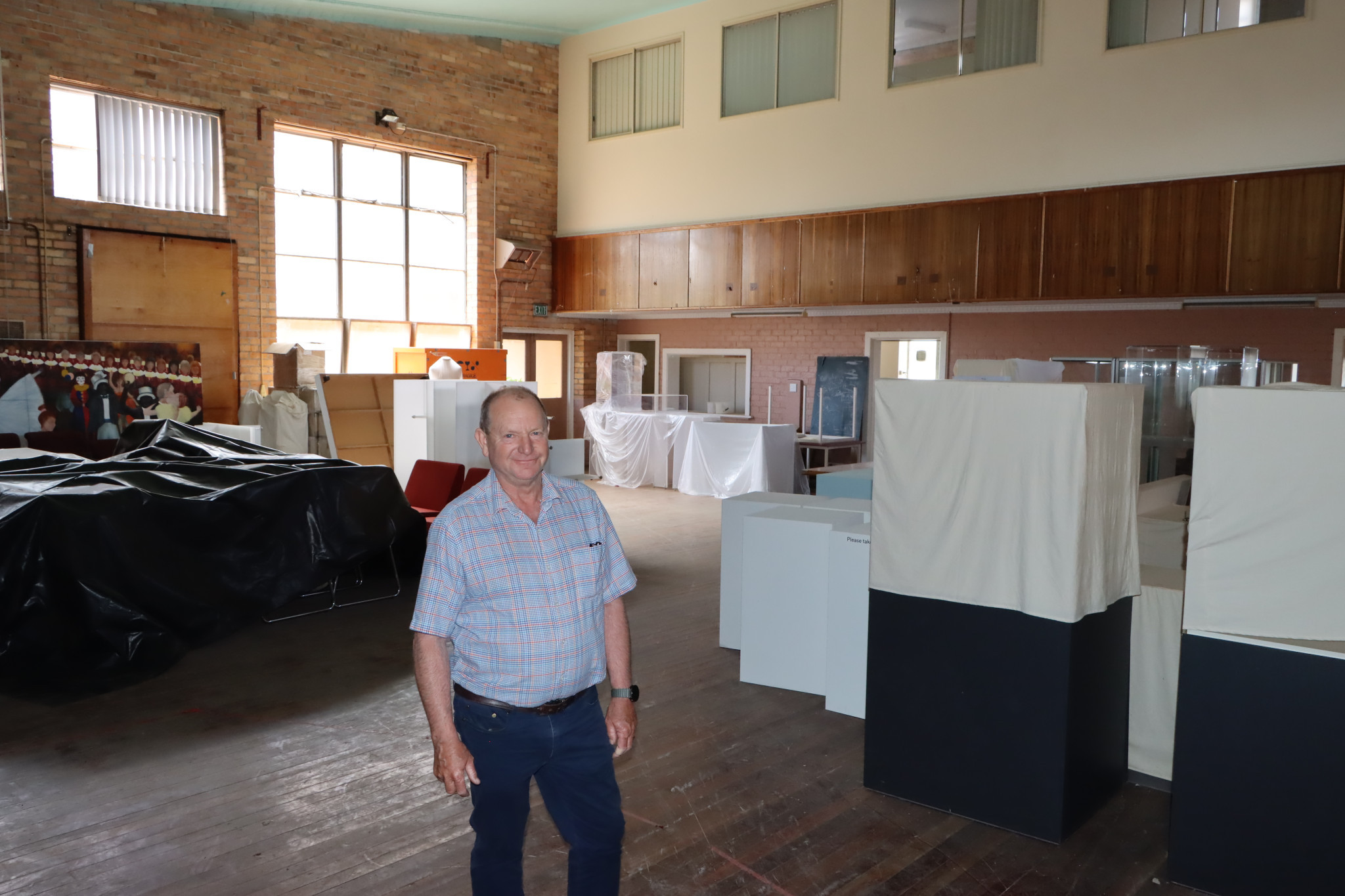 Mayor Bob Sanders in the A&J McDonald Centre Hall which hasn’t been used in over two decades.