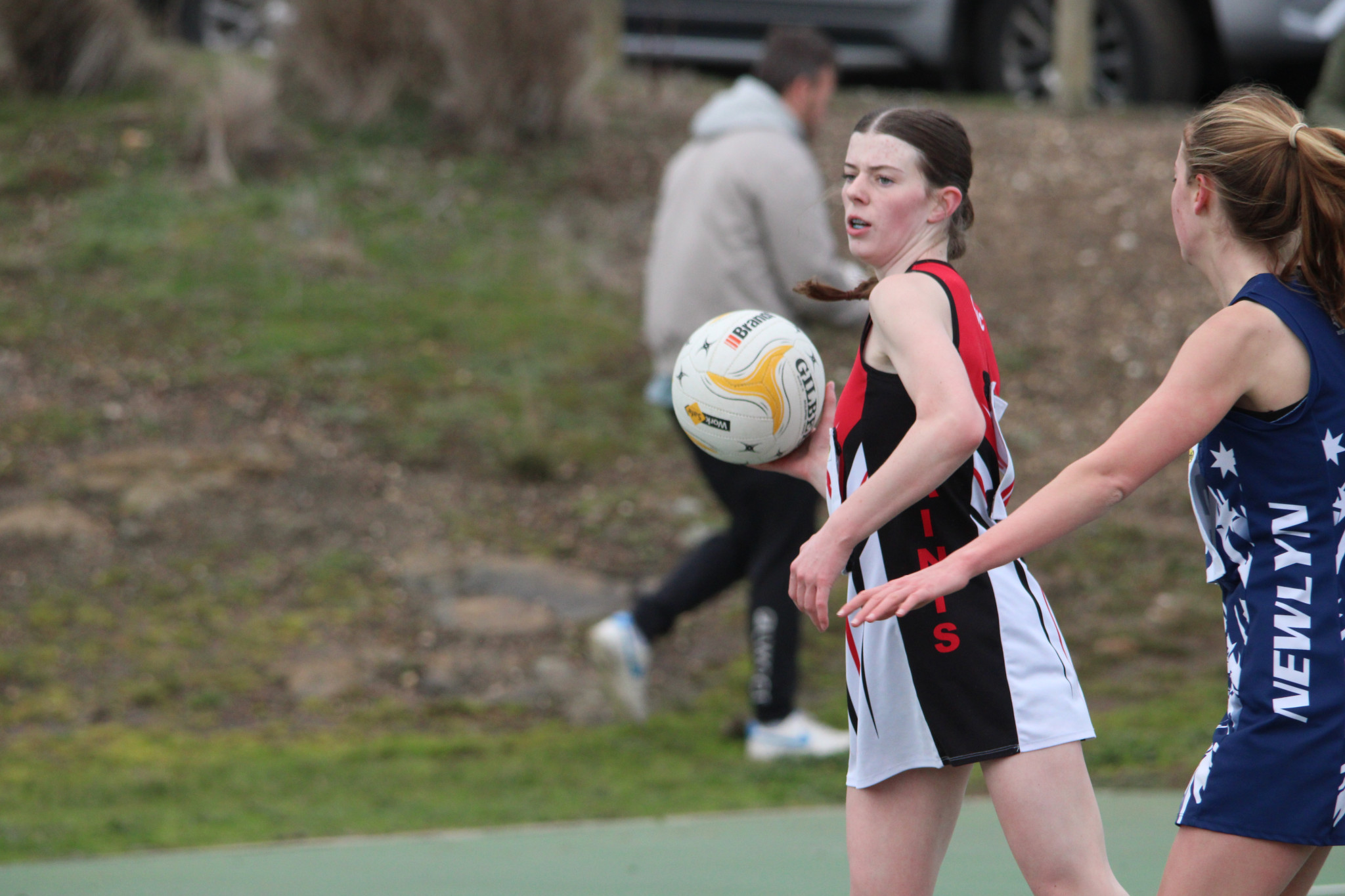 Saints’ Madison Nunn was active throughout the midcourt. PHOTO: CHRIS GRAETZ