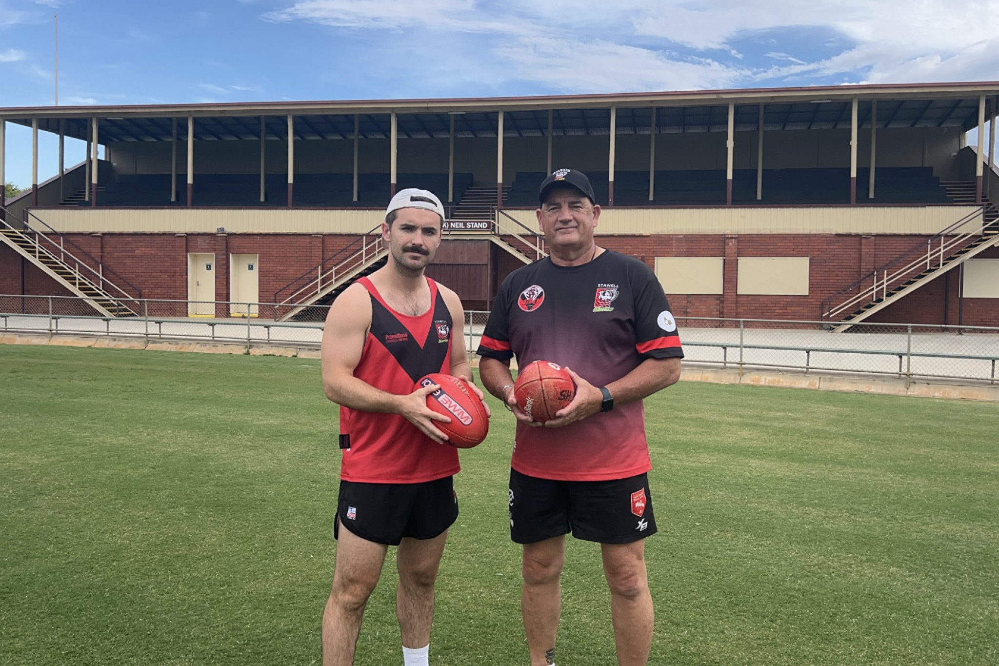 Stawell Warriors co-coaches James Sullivan and Perry Meka said the Warriors are getting down to business ahead of 2025 WFNL. Picture by John Hall