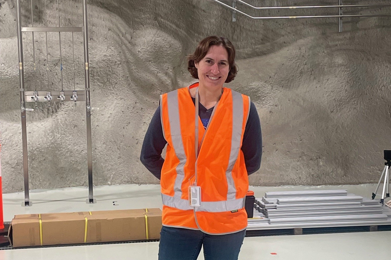 Leading cosmologist and author Katie Mack visited the Stawell Underground Physics Laboratory on Monday.