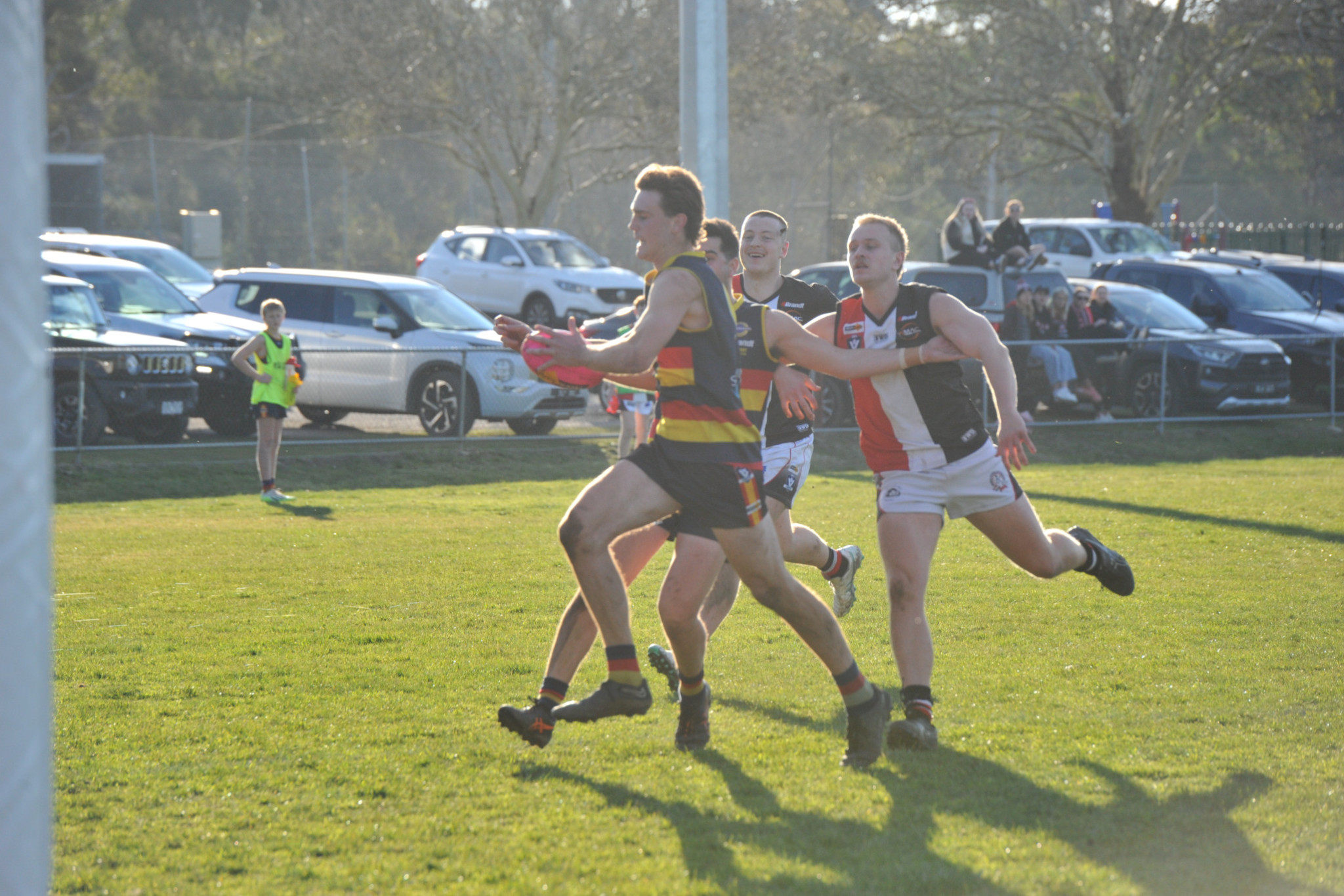 Hamish Francis kicks his sixth goal of the game midway through the last quarter.