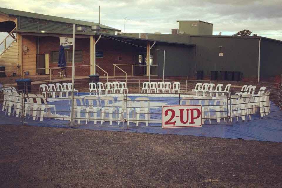 Two-up was a popular attraction at the now defunct Avoca Anzac Day races.
