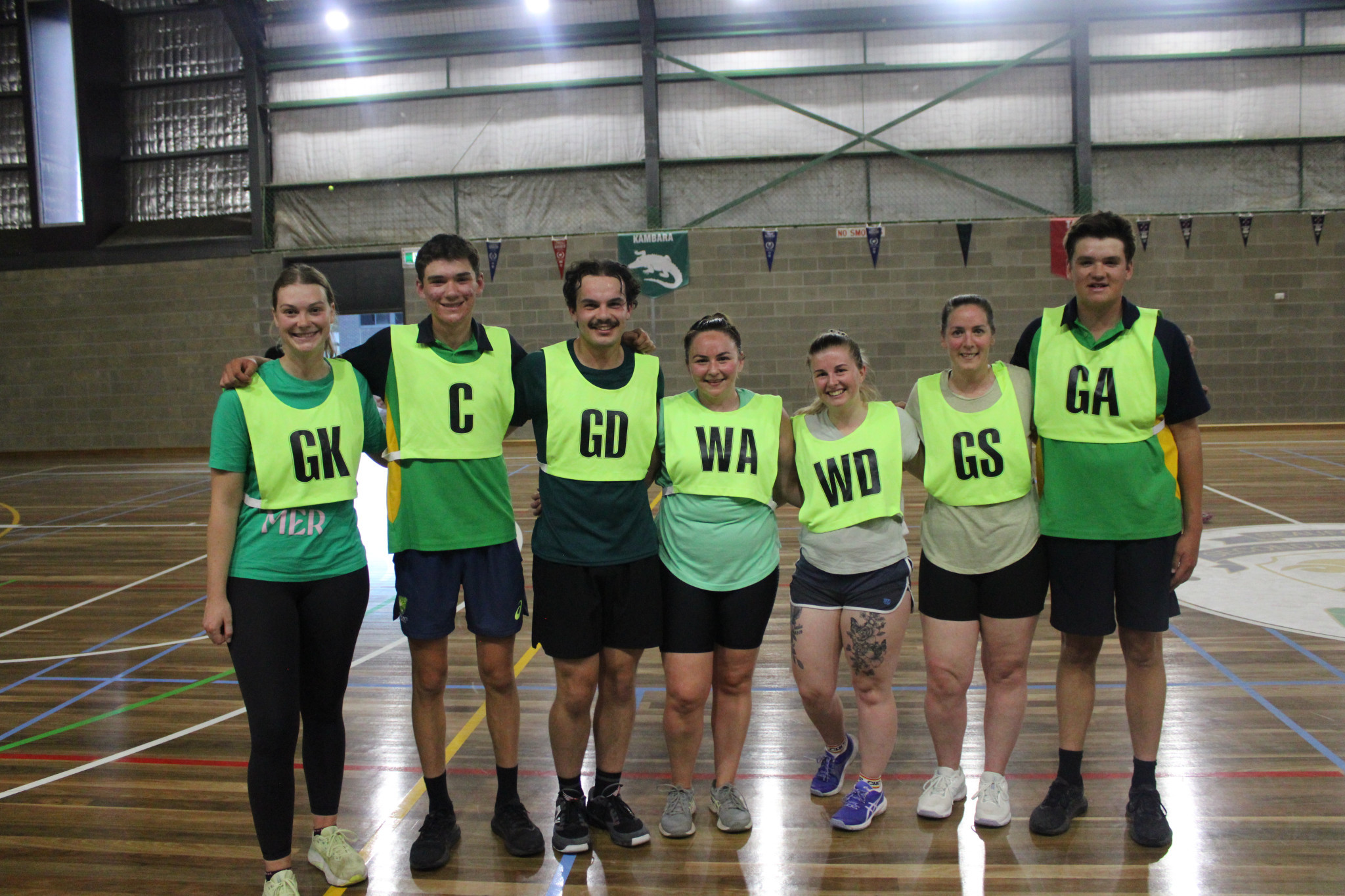 The victorious Green team L-R: Leah Holt, Tom Grant, Nic Nadile, Megan Bourke, Rebecca Smith, Shona Walsh, Ben Grant.