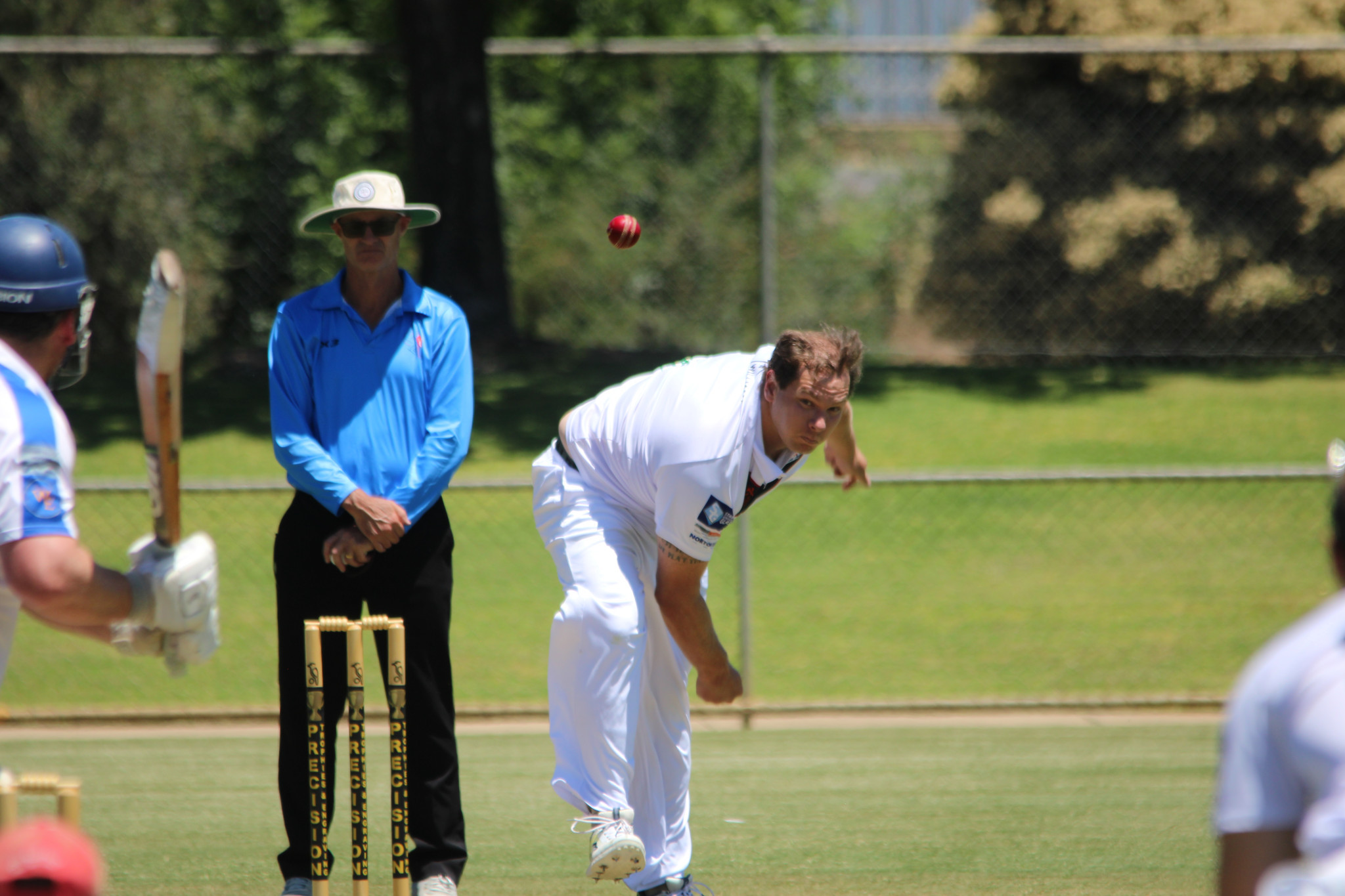Combine's Sam Wells finished with figures that Richie Benaud would be proud of, taking 2/22 off nine overs in the A-Grade match against St Marys.