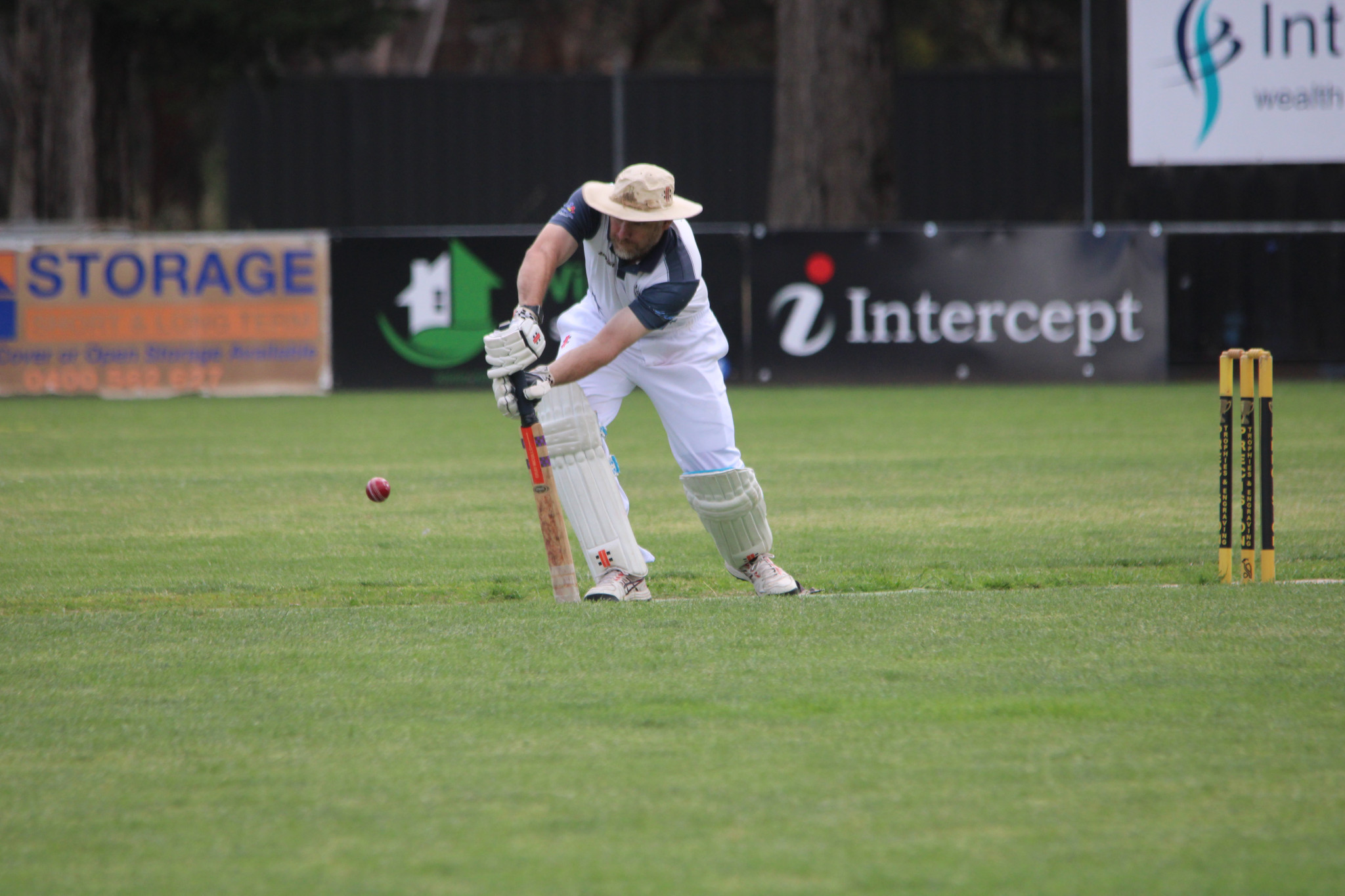 Rhymney/Moyston’s Daniel Taylor shows strong defence.