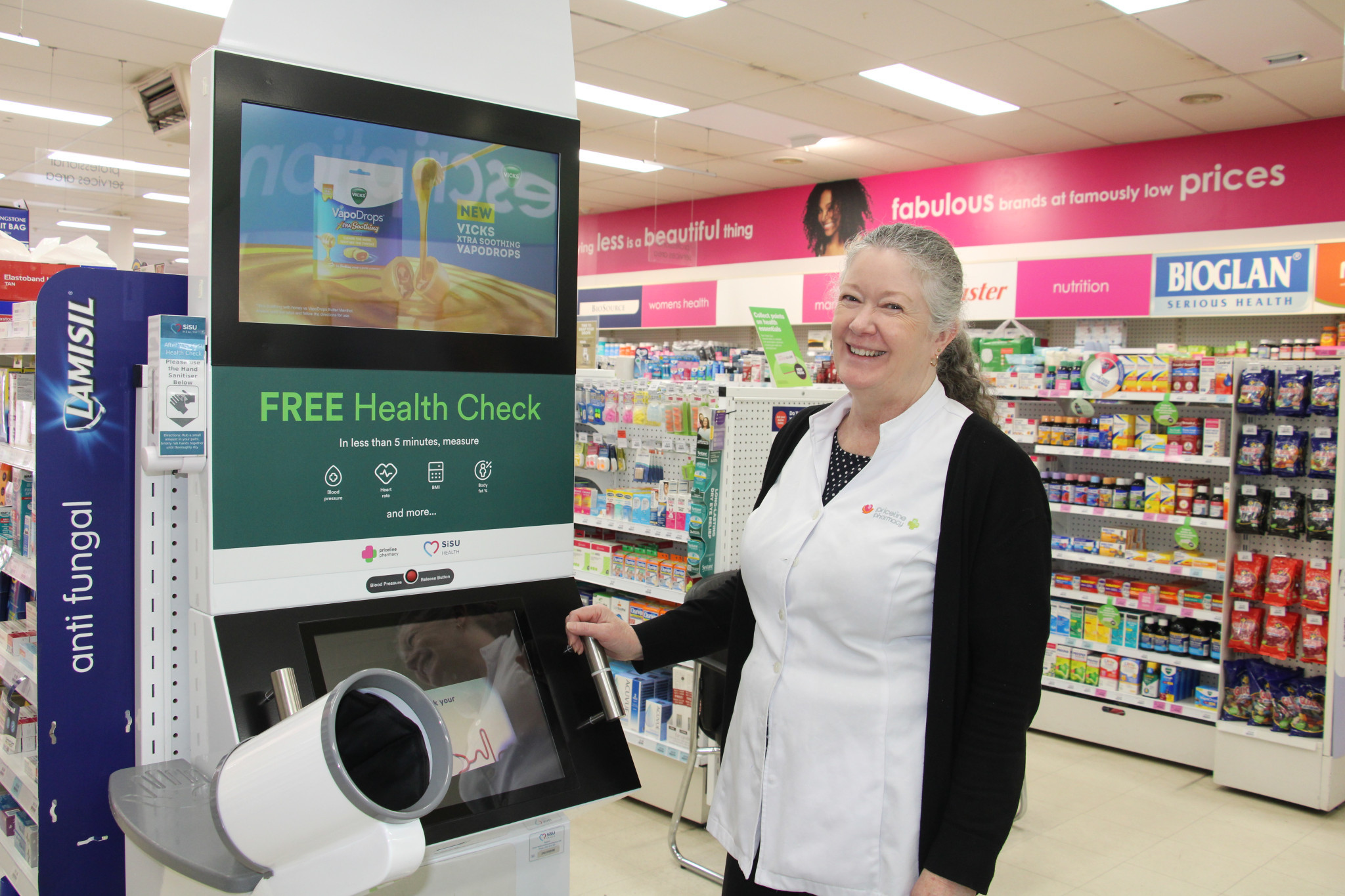 Pharmacist Fiona Cochrane at Ararat’s Priceline Pharmacy can help locals with a basic health check.
