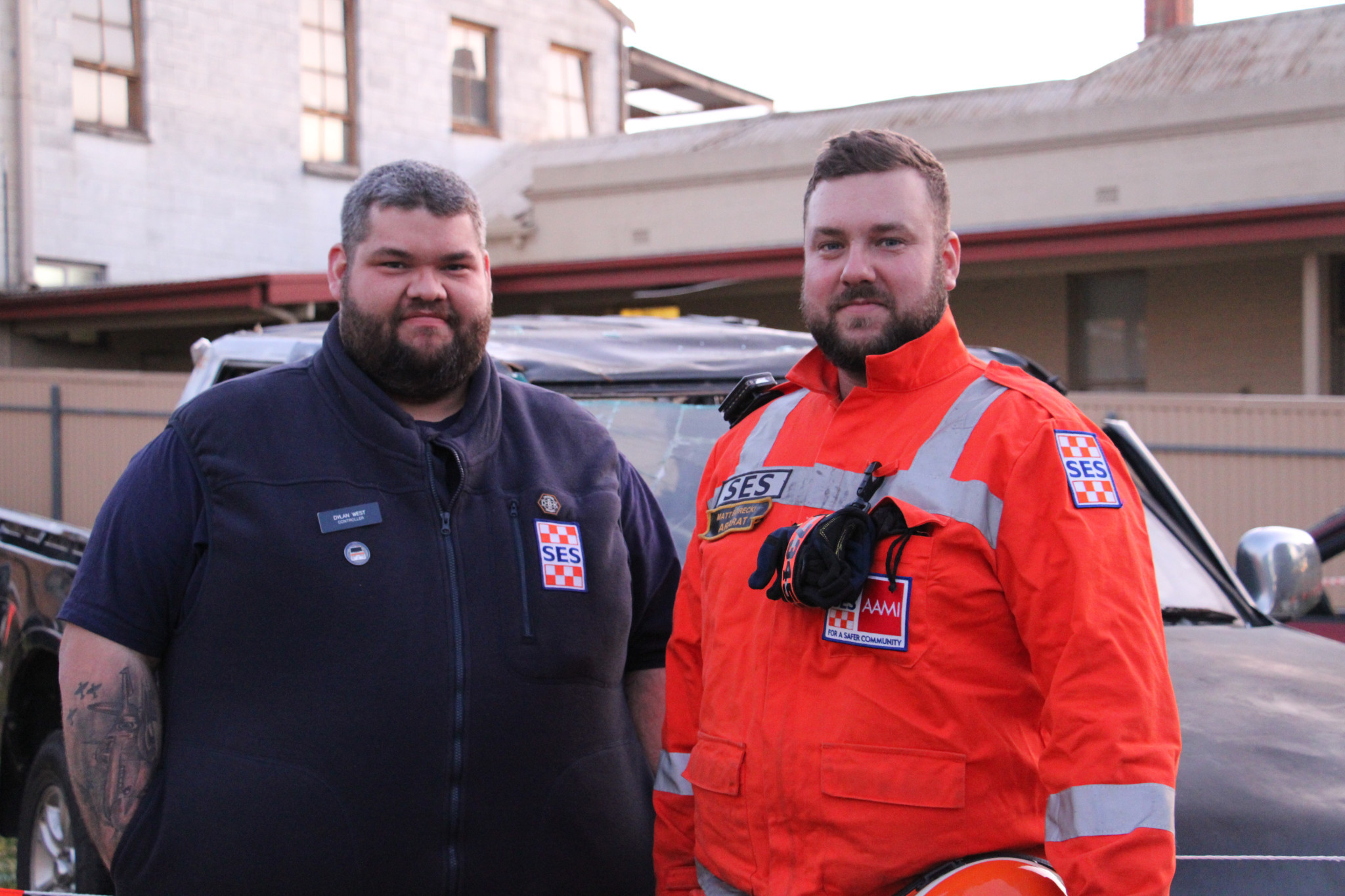 Ararat’s SES Unit Controller Dylan West is proud to see SES take part in this years Firefighter stair climb with member Matt Borecki.