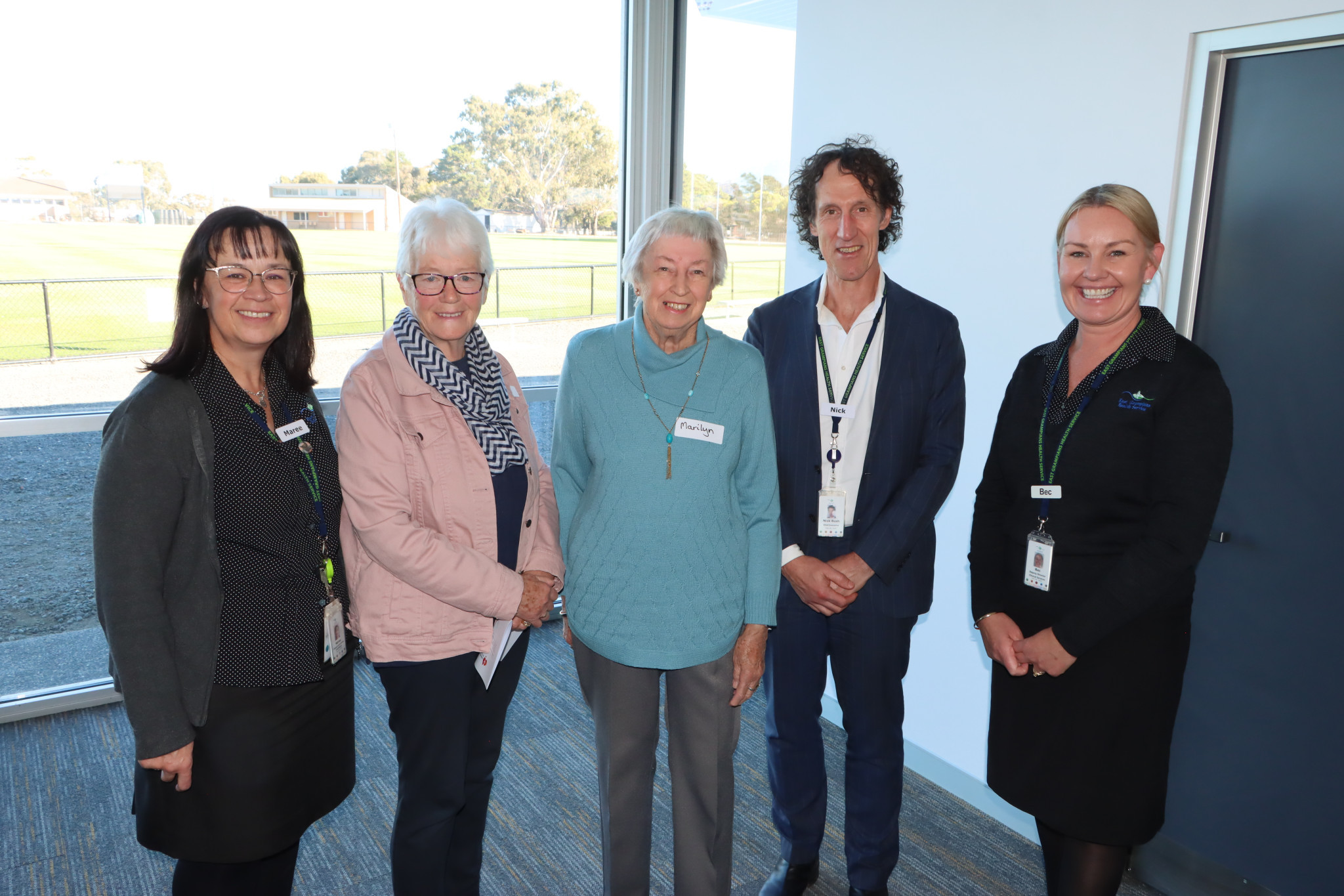 Maree, Judy, Marilyn, Nick and Rebecca enjoyed catching up at the Gordon Street Oval.