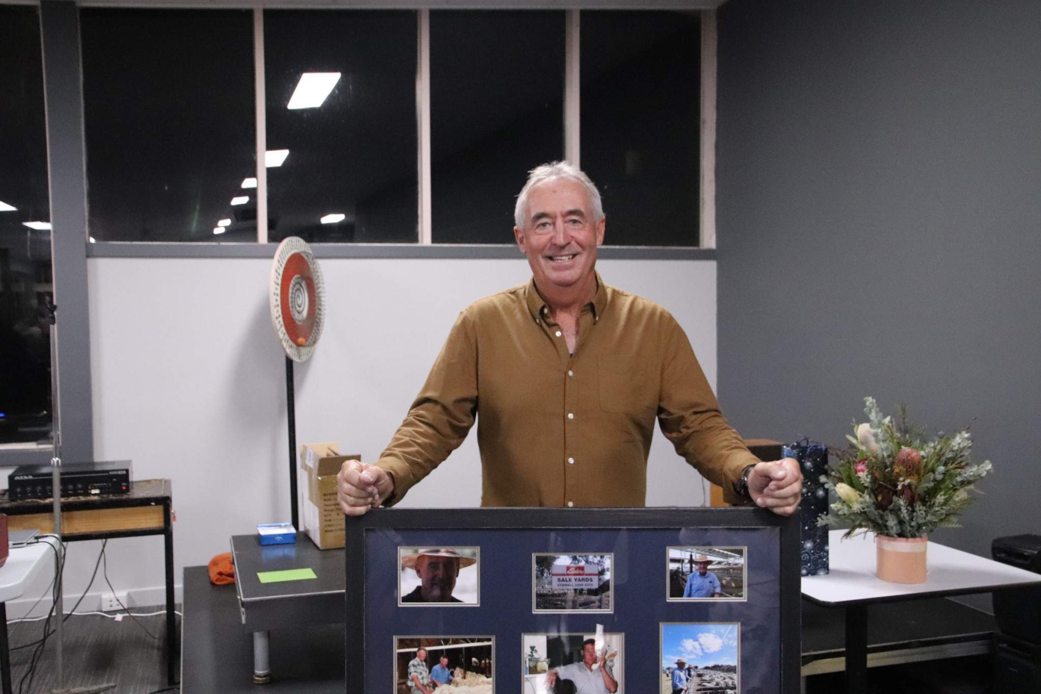 Damien was presented with a framed photographic display showing different parts of his career.