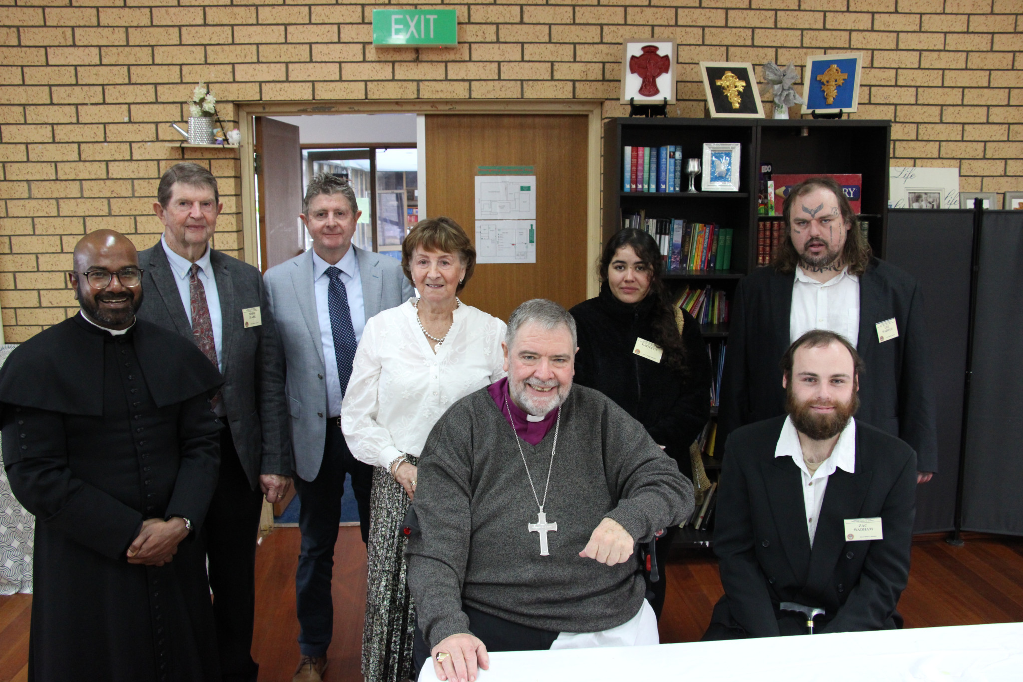 Father Martin Nadarajan joins Anglican Bishop of Ballarat, Garry Weatherill (centre) to confirm Norman, Christine and Phil Clark, Katelyn Staker, Lee and Zac Wadham into the Anglican church last Sunday.