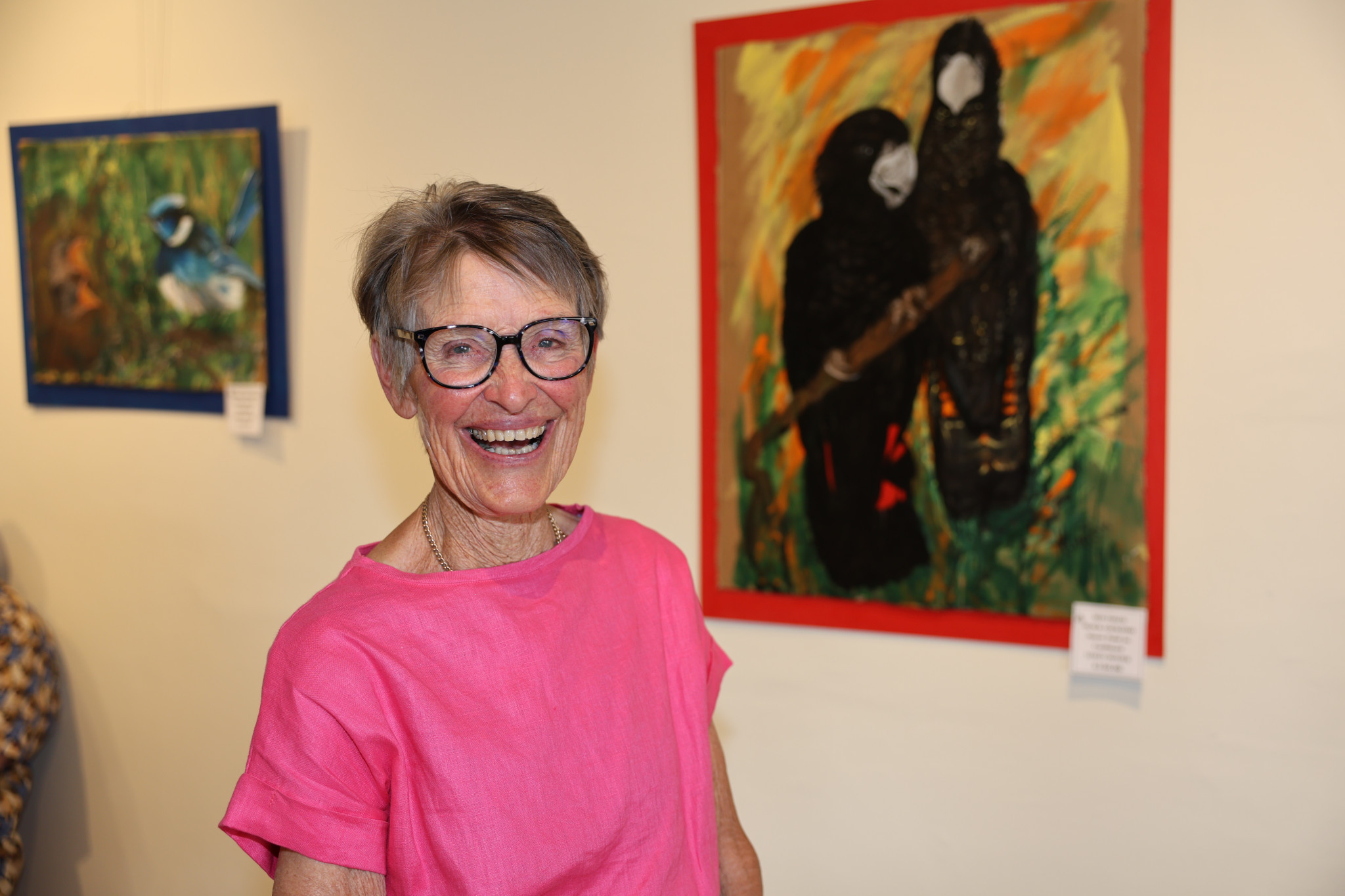 Lesley Hunter at Art Trax in Beaufort, where her Wild Birds exhibition brings together recent works ahead of her move away from the region.