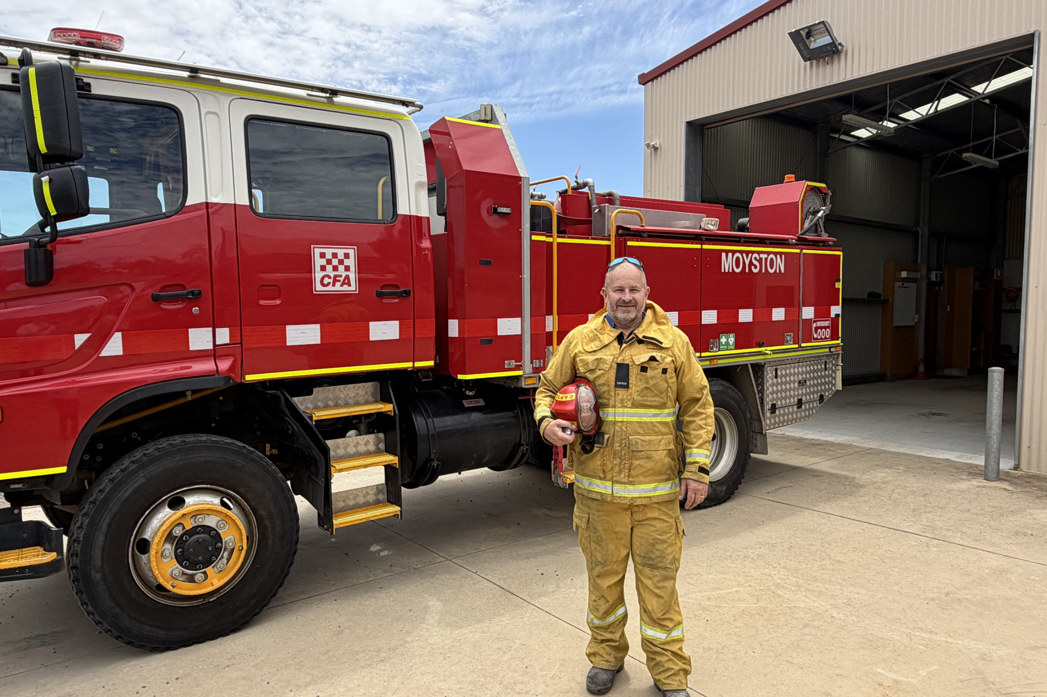 Moyston CFA Captain Alistair Mason was at the fire station yesterday making sure everything was in place for today’s extreme fire conditions. Photo by Craig Wilson.