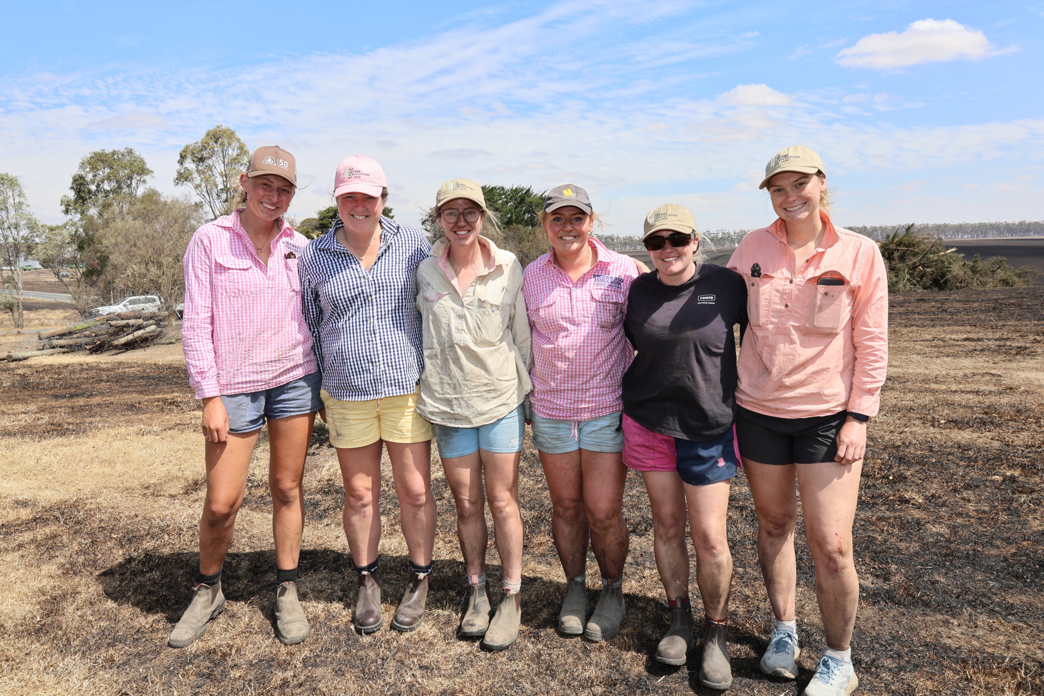 Jumping in and lending a hand with the recovery efforts at Riponhurst on Wednesday, from left: Anita Burchell, Isobel Fay, Katie Fay, George Fay, Amy Lodge and Leah Holt.
