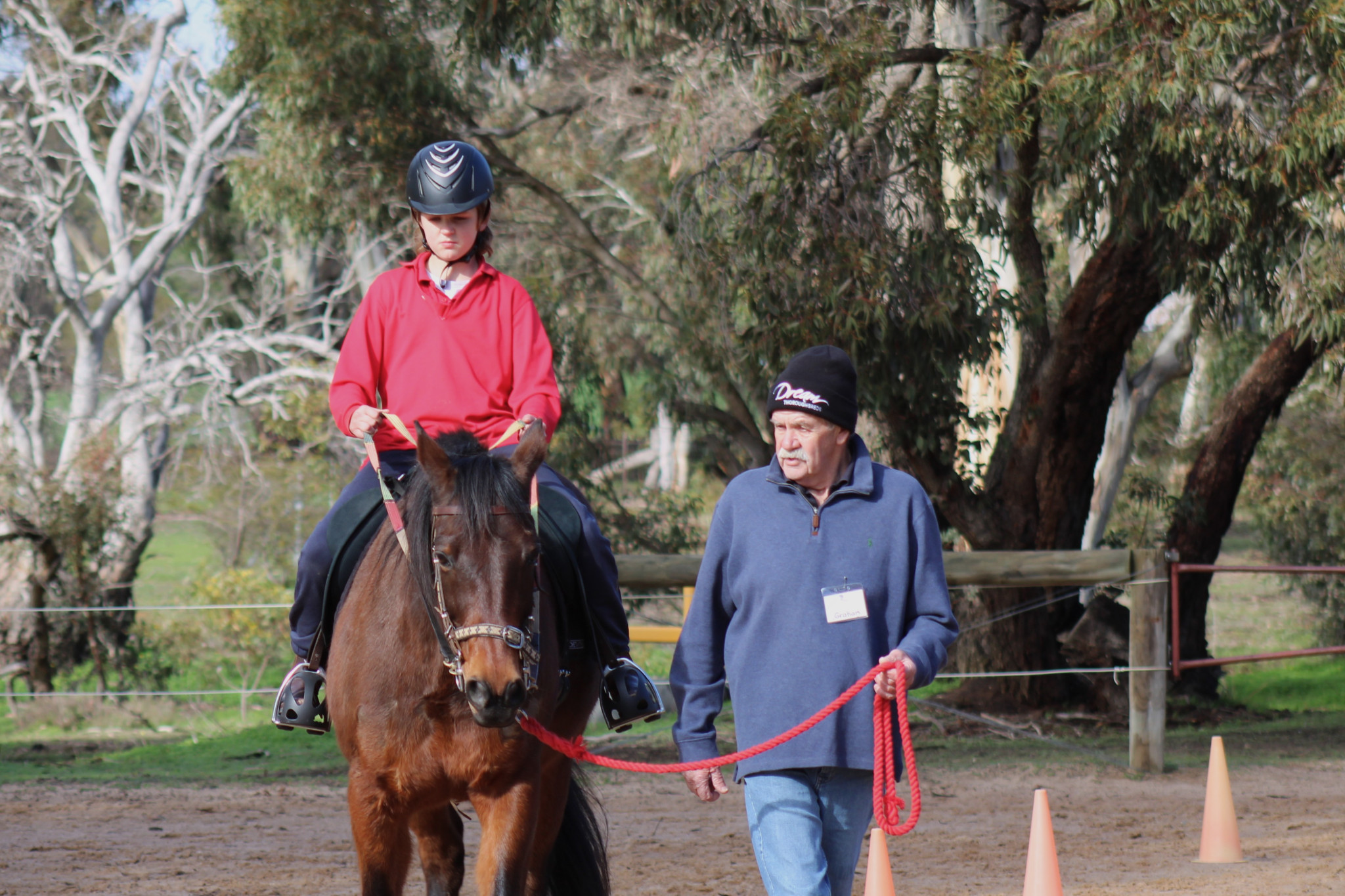 Diesel grabbed the reins and rode Saxon around the course last Wednesday.