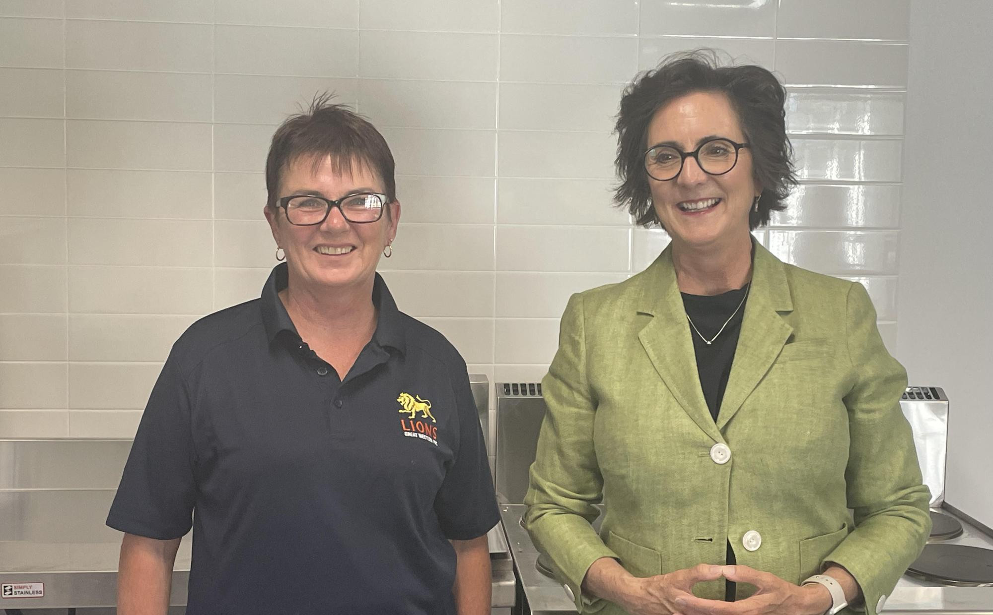 Former club president and current committee member Tracey McCartney with Member for Western Victoria Jacinta Ermacora at the opening of the upgraded Great Western sporting facility. Picture by Sheryl Lowe
