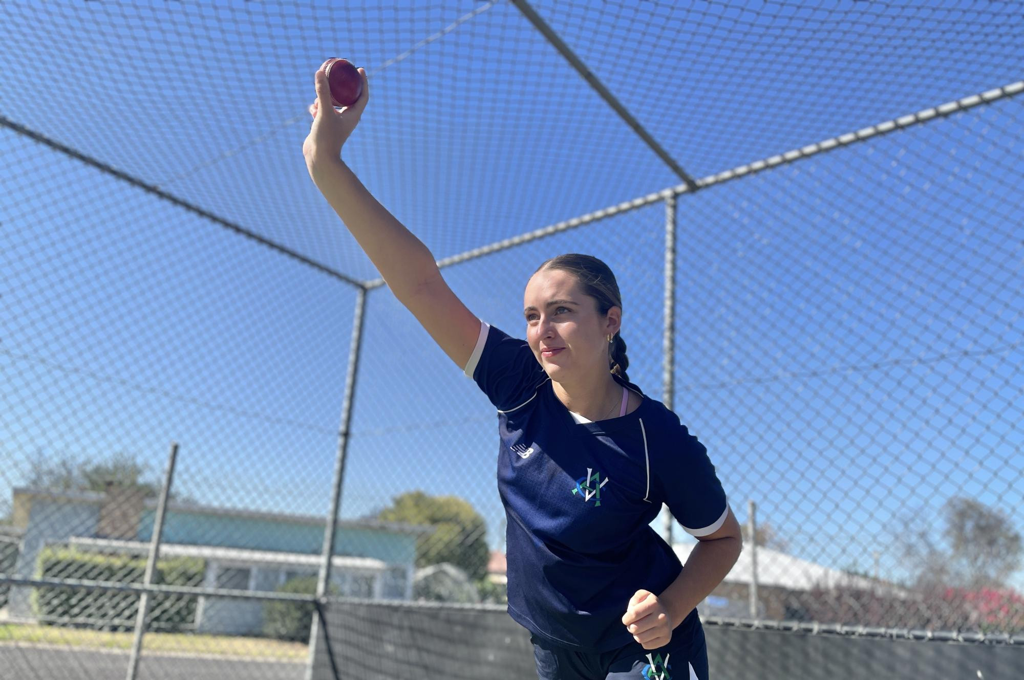 Mitchell opened the bowling for Vic Country in Ballarat. Picture by Lucas Holmes