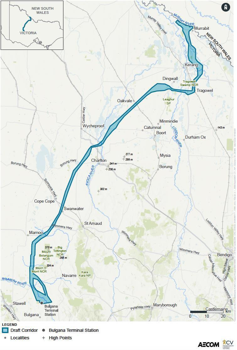 The latest VNI West power line route was released on Friday. Graphic: TCV.