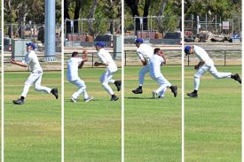 St Andrews’ Josh Bibby takes a running catch while narrowly avoiding teammate Dileep Athmuri. Pictures by Ben Fraser