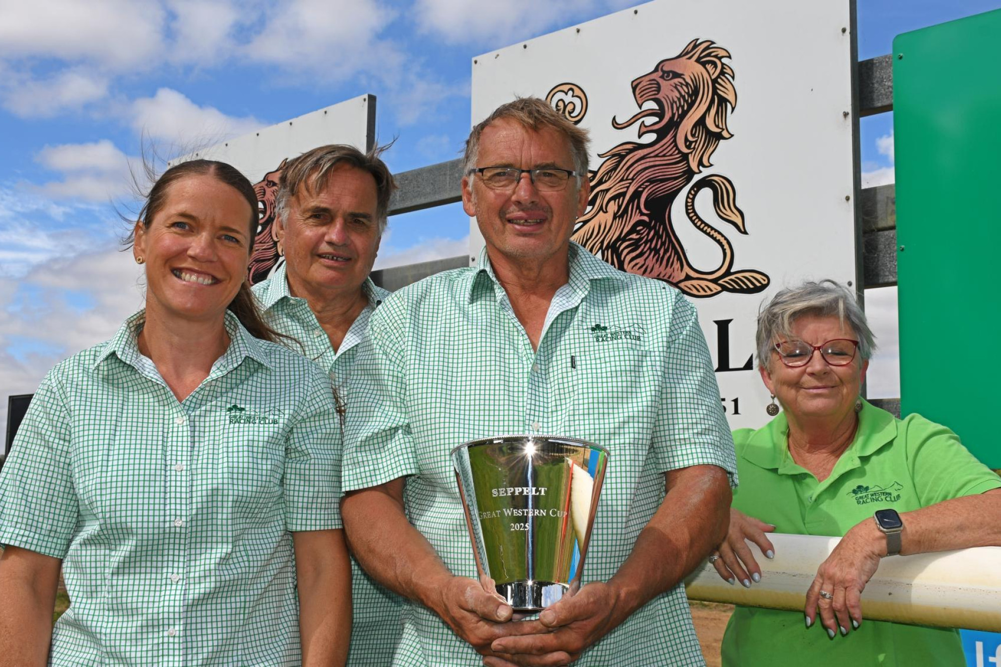 Great Western Racing Club manager Penny Penfold, left, club secretary Michael Barry, president Carl Barry, and committee member Jill Baker. Picture by Ben Fraser