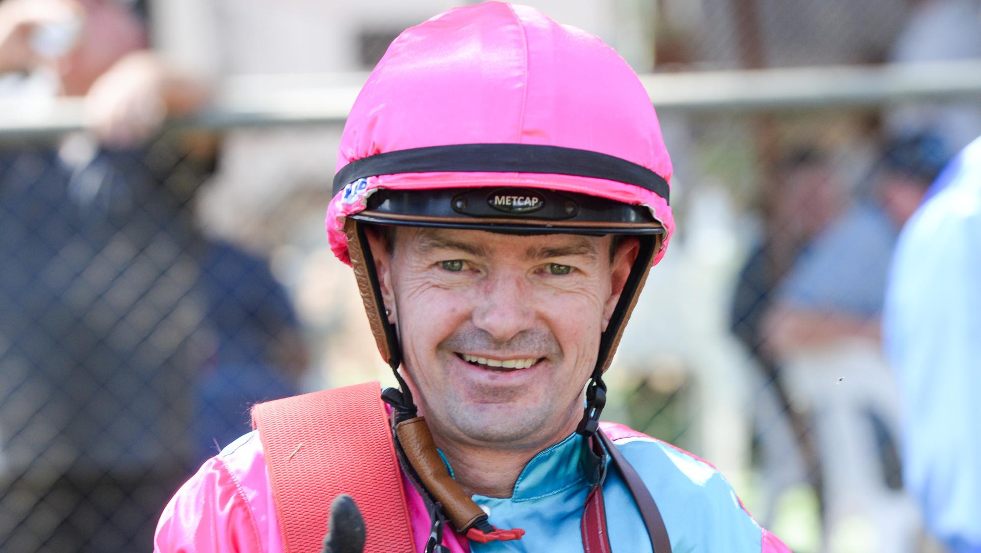 Dean Yendall was all smiles after winning the Seppelt Great Western Cup. Picture by Ross Holburt/Racing Photos